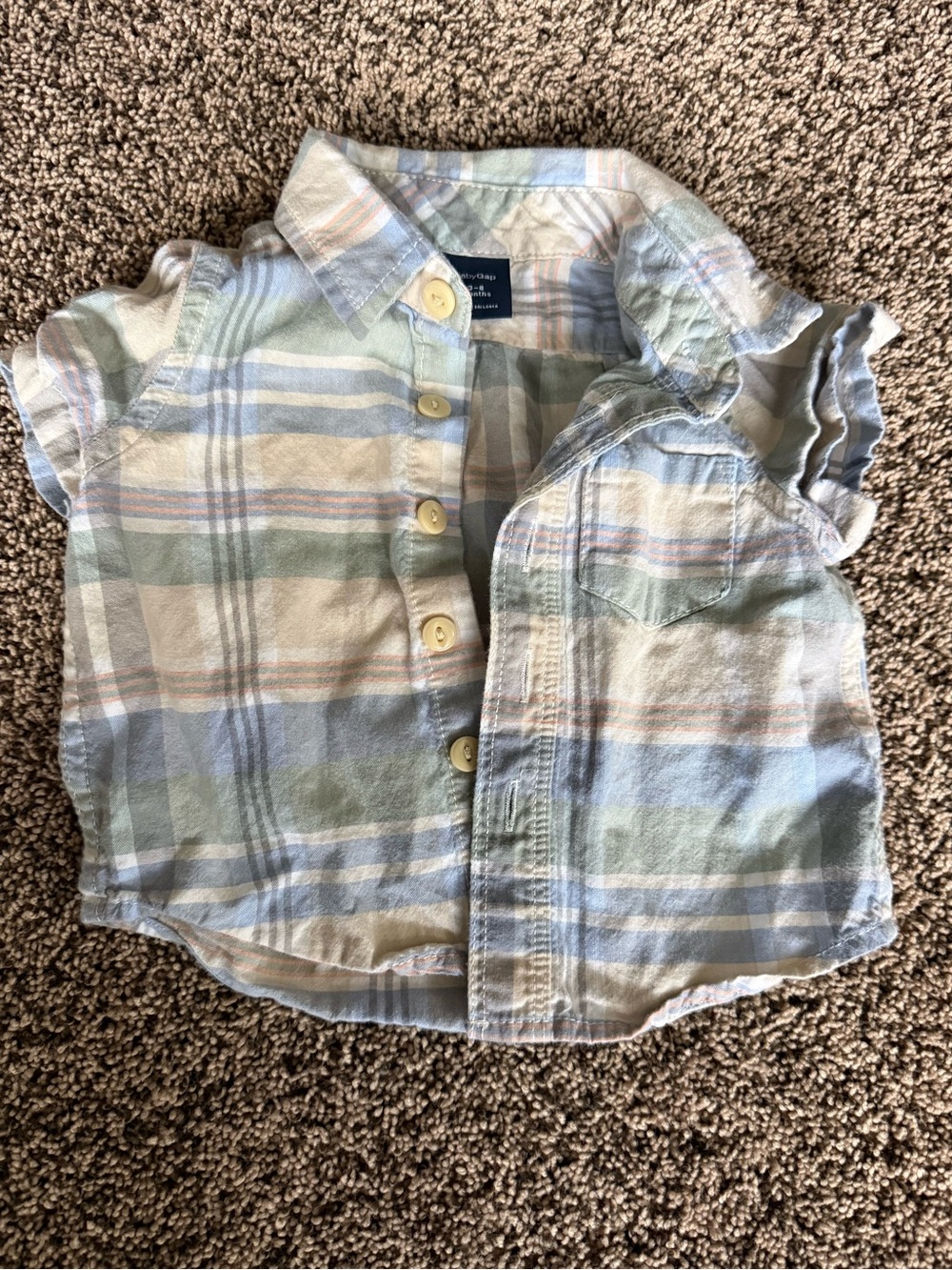 Baby boys gap 3-6 month Plaid Button-Front Shirt - Pastel Multi